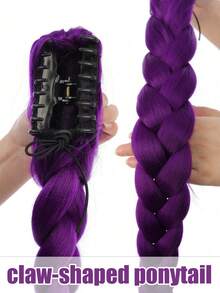 Hasbro 1tao 28 Inch Long Purple Braided Ponytail Wig, Clip-In Ponytail Extension, Easy To Wear, Ponytail Style, Suitable For Cosplay Costumes - Upgraded Version - View 8