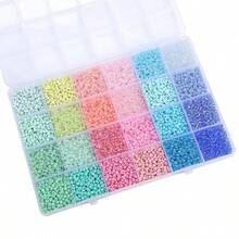 3mm New 24-Color Rainbow Multi-Color Solid & Translucent Seed Bead Set For Creative Handmade DIY Beaded Bracelets, Necklaces, Keychains, Bag Charms, Loose Beads, Jewelry Accessories, Fairy Decor, Autumn Home Decor, Halloween, Christmas, Birthday Gifts - Multicolor - View 14
