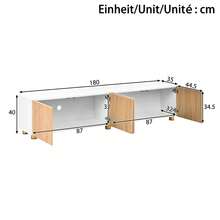 TV Stand Lowboard Bogenrelief 4 Doors Black Metal - 自然白 - 查看 5