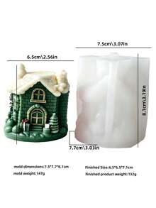 1pc Christmas Scene Silicone Mold, Combining Santa Claus, Christmas Tree, Snow House, Gift Box Designs, Deep Relief Durable Silicone, Smooth Demolding, Scented Candle, Cement Plaster Handmade Material, Holiday Decoration Gift Choice For Craft Enthusiasts, Desktop Home Decor, Christmas Eve Gift - A - View 10