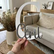 1 buc. Plăcuță personalizată cu nume din acrilic, 26 de litere, decor interior pentru cameră de bebeluș, semn personalizat din acril dublu strat, tăiat laser, pentru camera copiilor - Multicolor - Vizualizare 6