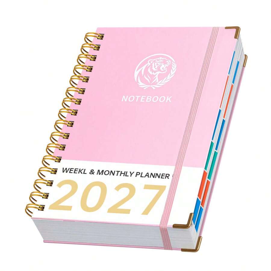 2027 January-December Planner, King Of Forest Hardcover Deluxe Magazine, 400 Pages Daily/Weekly/Monthly Layout, Self-Discipline Habit Tracking Notebook, Goal Setting And Time Management Portable Organizer, Student School Office Supplies Academic Agenda Organizer, Multi-Functional Monthly Calendar For Student Office And Business Use - Rectangle - View 1