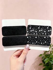 1/3/6pcs/Set Short Simple Printed Hook & Loop Hair Accessories, Sweet Hair Clips - Suitable For Girls And Women, Perfect For Daily Wear, Vacation, Date, Back To School, Party - Multicolor - View 7