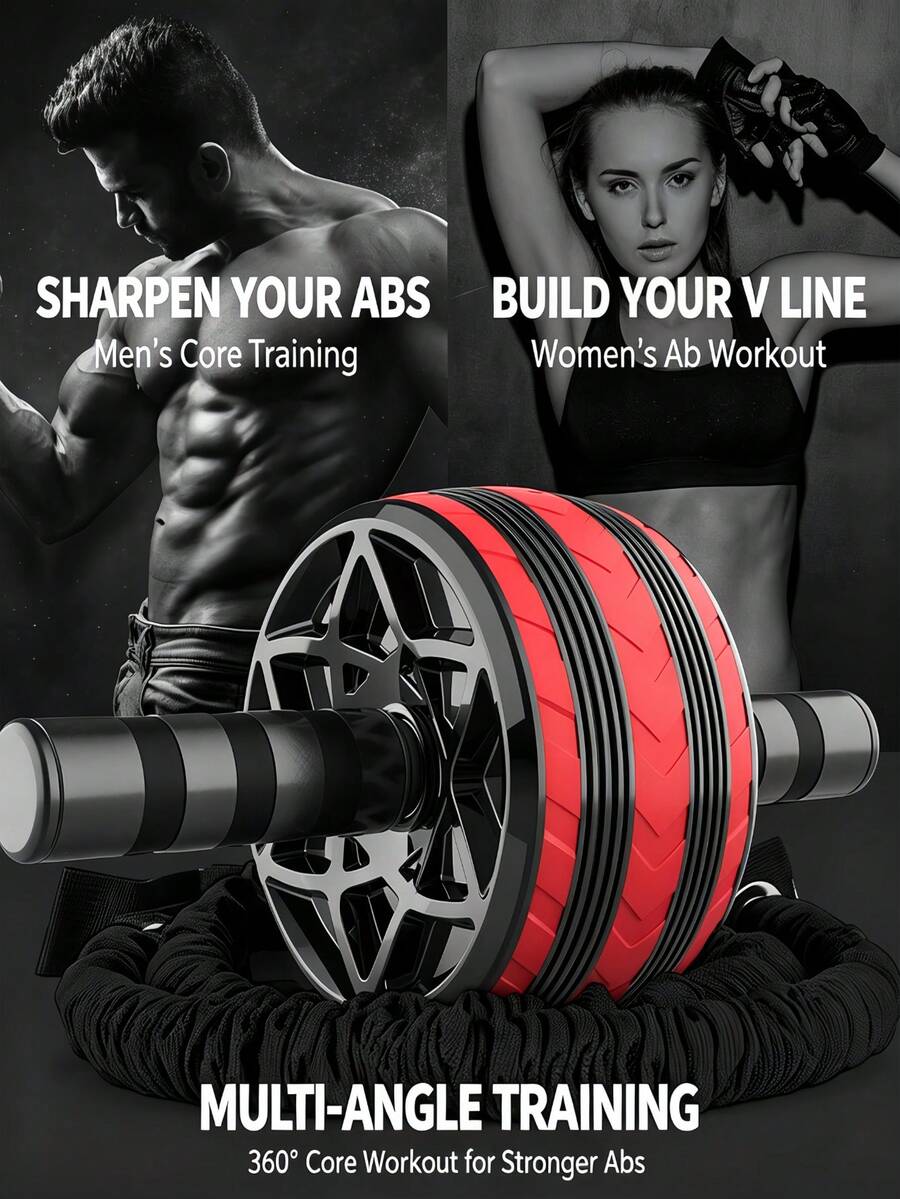 Unisex Ab Roller Core Training Equipment For Arm And Belly Fat Reduction, Strength Training Device For Home Gym, Fitness Enthusiasts Abdominal Muscle Workout Accessory