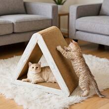 1pc Durable Triangle Cat Scratching Board - Multi-Functional Cat Training Climbing Frame With Sturdy Cardboard Base, Easy To Assemble, Suitable For Indoor/Outdoor Play And Exercise In All Seasons, Dog Cat Scratching Board, Pet Exercise Equipment, Sturdy Structure, Free Cat Gift, Cat Game, Cat Toy, Cat Supplies, Cat Bed - Multicolor - View 8