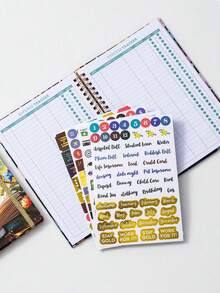 Creative Floral Spiral Bound Budget Planner Notebook With Strap, Customizable Printable Memo Pad - Multicolor - View 3