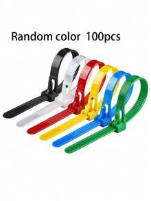 100pcs/Pack Releasable Self-Locking Plastic Nylon Cable Ties - Multi-Purpose Fasteners, Space-Saving Cable Management Solution, Cable Organizer, Ribbed Design Durable And Flexible, Indoor/Outdoor Use - Cable Ties - View 9