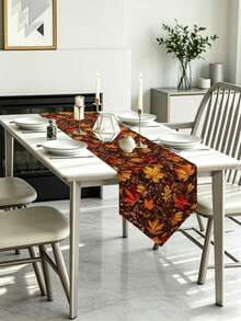 1pc,Crafted Table Runner,Autumn Vintage Maple Leaf Style Triangular Table Runner,Pointed Irregular Table Runner,Microwave Oven Cover,Pointed Irregular Tablecloth,Suitable For Dining Table,Coffee Table,Home Decor,Durable Kitchen And Dining Room Decoration,Dining Table Decoration,Entryway Decoration - Multicolor - View 4