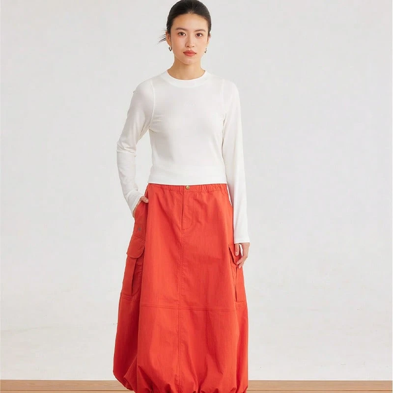 Phenix Lightweight Outdoor Casual Water-Resistant Cargo Tulip Skirt For Women, New Style - Warm Orange - View 1