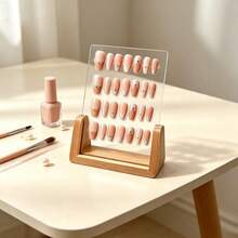 1pc Transparent Acrylic Nail Art Display Board, Multi-Row False Nail Storage Rack, Suitable For Gel Nail Polish Color Matching And Wearable Nail Art Display - Multicolor - View 5
