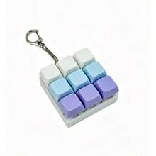 9-Key/1-Key Square Pressure Relief Button Toy, Creative Keyboard Pendant Bag Charm, Car Keychain, Bag Charm Pendant, Keychain Accessory, Keyboard Design, Adult Fingertip Keychain, Pressure-Sensitive Keychain, Soothing Keychain, Focus & Relaxation Zipper Keychain - Multicolor - View 13