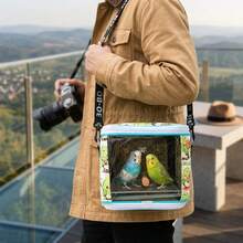 Portable Bird Backpack, Breathable Mesh Travel Cage, Suitable For Parrots, Small Parrots, Budgies, Transparent Summer Mat, Detachable And Washable, Crossbody Style, All Season Use, Lightweight, Bird Supplies, Outdoor Walking, Travel Essentials - View 8