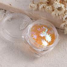 Laser Holographic Iridescent Maple Leaf Nail Sequins, Autumn Maple Leaf Nail Glitter Flakes, Colorful Fall Leaf Confetti Nail Art Decorations, Thanksgiving Autumn Theme Nail Charms DIY Manicure Supplies For Nail Salon & Beginners - Multicolor - View 15
