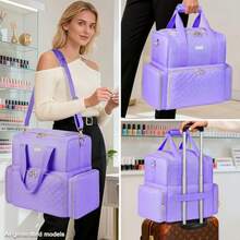 Nail Polish Organizer Holds 80+ Bottles, Nail Polish Carrying Case With 2 Removable Bags, Nail Organizers And Storage For Nail Tech, Portable Nail Supplies Holder, Mother Day Gift For Women Grils - Purple - View 8