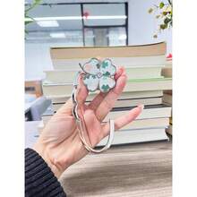 Zinc Alloy Small Chrysanthemum Color Folding Portable Four-Leaf Clover Rhinestone Handbag Hook Bag Hook - Multicolor - View 12
