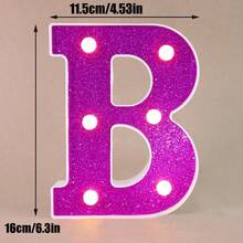 1pc 16cm Purple LED Letter Light, Alphanumeric Night Light, Battery Powered LED Light, Light‑Up Number Sign For Anniversary, Birthday Party Decoration, Wedding Background Decoration, Christmas And Halloween Party Home Bedroom Night Light. - Purple - View 32