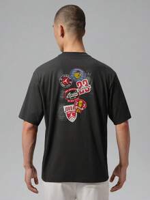 Jordan Men's AS ROUTE PATCH TEE Short Sleeve Knit Collarless T-Shirt TIX4991-045 - Black - View 2