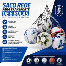 Saco para transporte esportiva com capacidade para 6 bolas - Branco - Visão 6