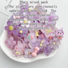 20pcs Mixed Transparent Color Animal & Flower Shaped Flat Back Decals, Suitable For Scrapbooking, Wedding Stickers, Buttons, Earrings, Hair Accessories, Mini Jewelry Findings, Craft Decoration (Jewelry Making For Adults Aged 14+) - Multicolor - View 18