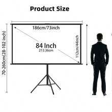 Tripod Projector Screen With Stand 60" , 72" 4:3 , 16:9 4K HD Projection Screen Stand Wrinkle-Free Height Adjustable Portable Screen For Projector Indoor Outdoor For Movie, Home Cinema, Gaming - View 11