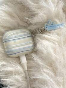 Autumn/Winter Retro Translucent Blue & Brown Striped Star Pattern Pro 3 Earphone Case, Compatible With 4th Gen Wireless Bluetooth Apple 4/2nd Gen Soft Shell Pro New 3rd Gen Pro 2 Anti-Drop Protective Cover, Korean Style Artistic 5 - Baby Blue - View 2