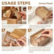 Free-Cut Pull-Out Sticky Notes, Kraft Paper Material Customizable Cut Label Notebook, Creative Convenient Cuttable Self-Adhesive Sticky Notes, 1 Roll Memo Paper Length 700CM, Office Label Paper Customizable Stick, Convenient Note Extension Sticker, Customizable Daily Diary Memo Paper - one-size - View 10