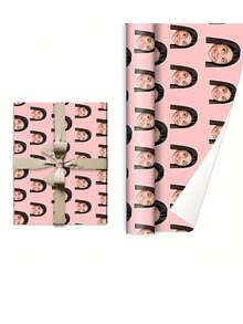 Personalised Funny Face Photo Wrapping Paper, Customised Face Gift Wrap, Multiple Colors, Birthday Wrapping Paper, Anniversary, Your Photo Wrapping Roll - Multicolor - View 9
