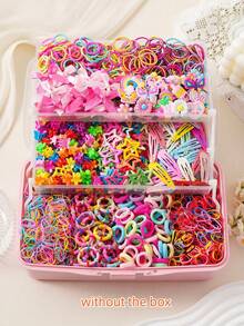 740pcs/Set Colorful Bow Hair Clips Cute Children Hair Accessories Set, Fashionable Minimalist Hairbands Hair Ties, Suitable For Students Ponytail Fixer, Ideal For Daily Wear And Parties, Perfect Gift Choice. (Random Style And Color - OPP Bag Packed) - Multicolor - View 10