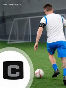 Elastic Football Captain Armband With C Logo For Team Identification, Adjustable, Suitable For All Ages And Genders, For Outdoor Activities, Football, Rugby, Basketball, Volleyball, Football Team Accessory - Multicolor - View 5