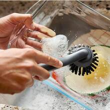 1pc Multi-Function Cleaning Brush With Base + Replaceable Cleaning Pad, Vertical Long Handle Brush With Base. Suitable For Kitchen Sink And Dish Cleaning, Colorful Space-Saving Design, Practical Daily Household Tool - Long-handle Cleaning Brush - View 10