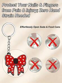 2pcs Cute Bow-Shaped Can Opener Keychain, Portable Soda Beer Pull Tab Opener, Mini Beverage Bottle Opener, Sweet Bow Pendant, Multi-Functional Home Camping Tool, Cute Gift For Girls And Friends - Multicolor - View 8