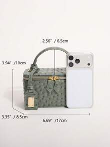 Tie-Dye Polka Dot Handheld Box Bag Versatile Zipper Small Square Bag Chain Shoulder Crossbody Bag Suitable For Commuting And Shopping - Green - View 2