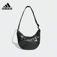 Adidas 品牌標誌亮面質感聚酯纖維單肩斜跨包 女款 常規款 黑色 JX4030 - 黑色 - 查看 1
