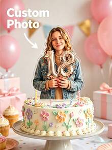 Hiasan Kue Foto Karakter yang Dipersonalisasi, Foto + Desain Karakter yang Dapat Disesuaikan, Dekorasi Kue yang Dipersonalisasi, Mudah Diletakkan di Kue, Cocok untuk Ulang Tahun, Acara Keluarga, Kue Liburan, Dekorasi Kue untuk Penggemar Pesta DIY - MultiWarna - View 3