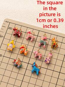 1pc Cute Animal Pendant, Exquisite Cartoon Style, 14k Gold Plated Copper Material, Suitable For DIY Creative Necklace, Bracelet, Earrings, Bag Chain, Keychain, Waterproof And Sweat-Resistant, Suitable For Daily Casual Wear - Multicolor - View 2