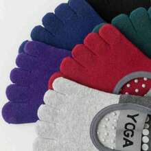 2/4/6 Pasang Kaos Kaki Anti Selip Jari Kaki Penuh Wanita, Desain Anti Selip, Cocok Untuk Pilates, Balet Dan Yoga, Desain Lima Jari Kaki - MultiWarna - View 6