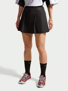 Nike Women's AS W NK STREET Pleated Mini Skirt Woven Skirt IO9612-010 - Dark Grey - View 1