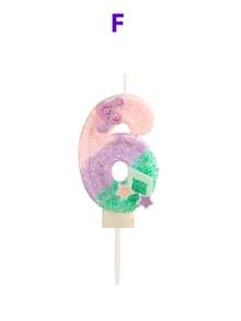 Music Symbol Pink, Green And Purple Multicolor Shiny Sequin, Musical Note Shaped Number Candles, Anniversary Candles, Souvenirs, Birthday, Holiday, Halloween, Party, Party Favors, Games, Party Candle Decorations And Supplies - Multicolor - View 18