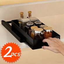 1 cái kệ lưu trữ dưới bồn rửa 2 tầng bằng kim loại màu đen, ngăn kéo trượt kéo ra, phù hợp cho nhà bếp, phòng tắm, bàn trang điểm, tiết kiệm không gian, vật dụng thiết yếu cho gia đình, quà tặng Ngày của Mẹ hoàn hảo cho mẹ - Nhiều màu - Xem 14