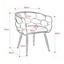 Modern Accent Chair Beige Metal Frame - Luxury Style For Living Room & Bedroom - Beige - View 2