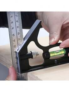 3-In-1 Multi-Function Combination Square Set, Precise And Durable, No Electricity Required, Stainless Steel Straight Ruler And Angle Measuring Tool - Suitable For Woodworking, Construction And Home Projects - A - View 3