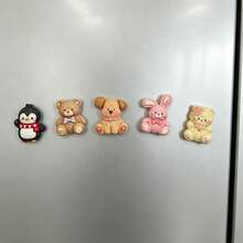 5/8/12pcs Cute Animal Refrigerator Magnets, Resin Penguin Bear Dog Rabbit Cat Refrigerator Stickers, Personalized Refrigerator Stickers, Kitchen Decoration, Home Decoration, Holiday Gifts For Friends, Party Gifts - Multi-color - View 6