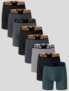 7pcs/Set Men's Letter Printed Elastic Waistband Comfortable Boxer Briefs - Multicolor - View 23