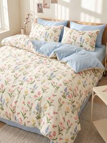 2/3 Piece Floral Print Duvet Cover Set, Multi-Functional Bedding, Comfortable & Breathable, Lightweight, Anti-Pilling/Machine Washable, Room Decor, Bedroom Decor, Dorm Bedding, Suitable For All Seasons, Fits Twin/Full/Queen/King Size Beds, Autumn Home Decor, No Filling, Autumn - Multicolor - View 1