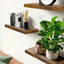 1pc Floating Wall Shelf, Wall Decor, Room Decor, Home Decor, Suitable For Bathroom, Living Room, Bedroom, Kitchen And Garage Wall Decor, Housewarming Gift, Suitable For Living Room, Bedroom, Kitchen And Bathroom And Other Multiple Scenes - View 1