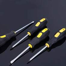 舒適磁性螺絲起子套組，附按摩手柄，包含一字與星型批頭，防靜電保護，強磁吸附，防滑橡膠手柄，適用於居家與工業維修 - B-黑色 - 查看 4
