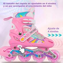 Adjustable Inline Skates For Kids With 8 LED Light-Up Wheels, Complete Set With Helmet And Pads, Breathable Beginner Skates, Ideal Gift, 2 Sizes Available, Available In Multiple Colors - Purple - View 3