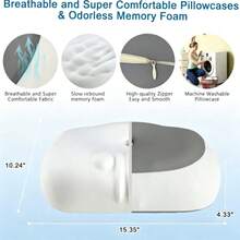 1pc Portable Water Drop Shaped Memory Foam Breathable Soft Support Single Person Sleep Rest Pillow - Multicolor - View 9
