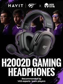 HAVIT H2002D Gaming Headset With Microphone, Compatible With PC/Laptop/Phone/PS4, Streaming Headset With Soft Ear Cushions - Black - View 1
