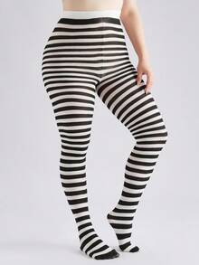 Christmas Party Cosplay Classic Colorblock Pinstripe Tights Women's Elastic Skinny Leggings Stage Performance Stockings - Multicolor - View 3